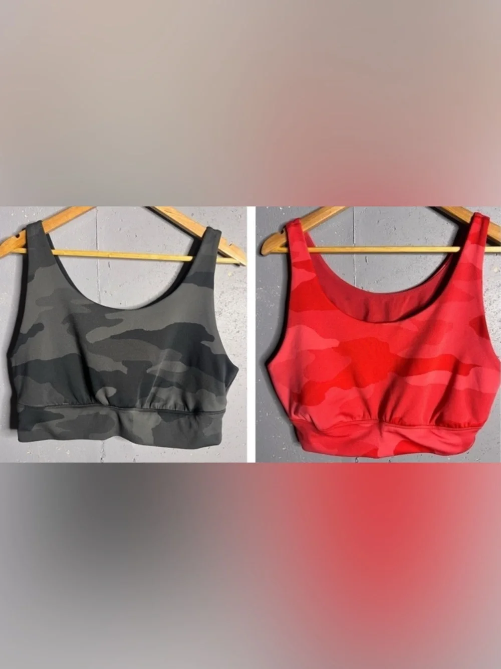 Aerie offline black and red camo keyhole back sports bra bundle. Both size XXL